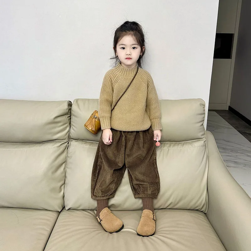 

Зима 2023 свитер с высоким воротником для девочек милый детский Модный пуловер с длинным рукавом топ одежда 8-15