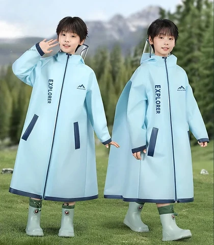 Детский плащ для всего тела, водонепроницаемая непромокаемая одежда с капюшоном и молнией, шапка для учащихся начальной школы, мальчиков и девочек