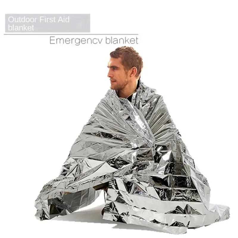 

Outdoor Camping Emergency Blanket Aid Safety Survival Tools Lifesaving Thermal Insulation Sunscreen Hiking Camping Equipment