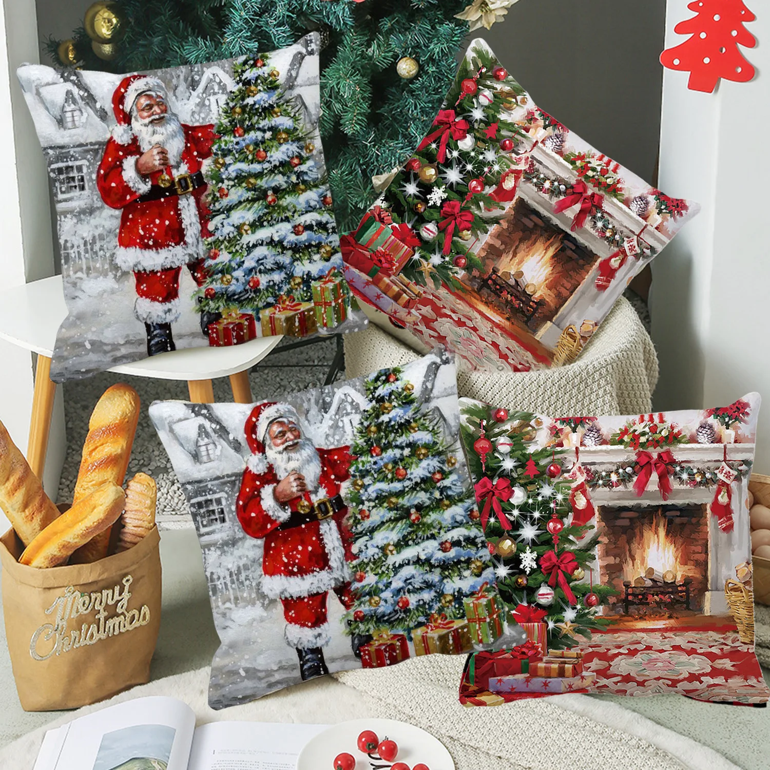 

Christmas Cushion Cover Merry Christmas Decor For Home 2023 Xmas Pillowcase Cristmas Ornaments Xams Gifts New Year Decor 2023