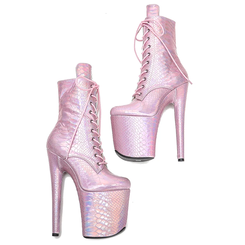 Leecabe  20CM/8inches Pole dancing shoes High Heel platform Pole Dance boot