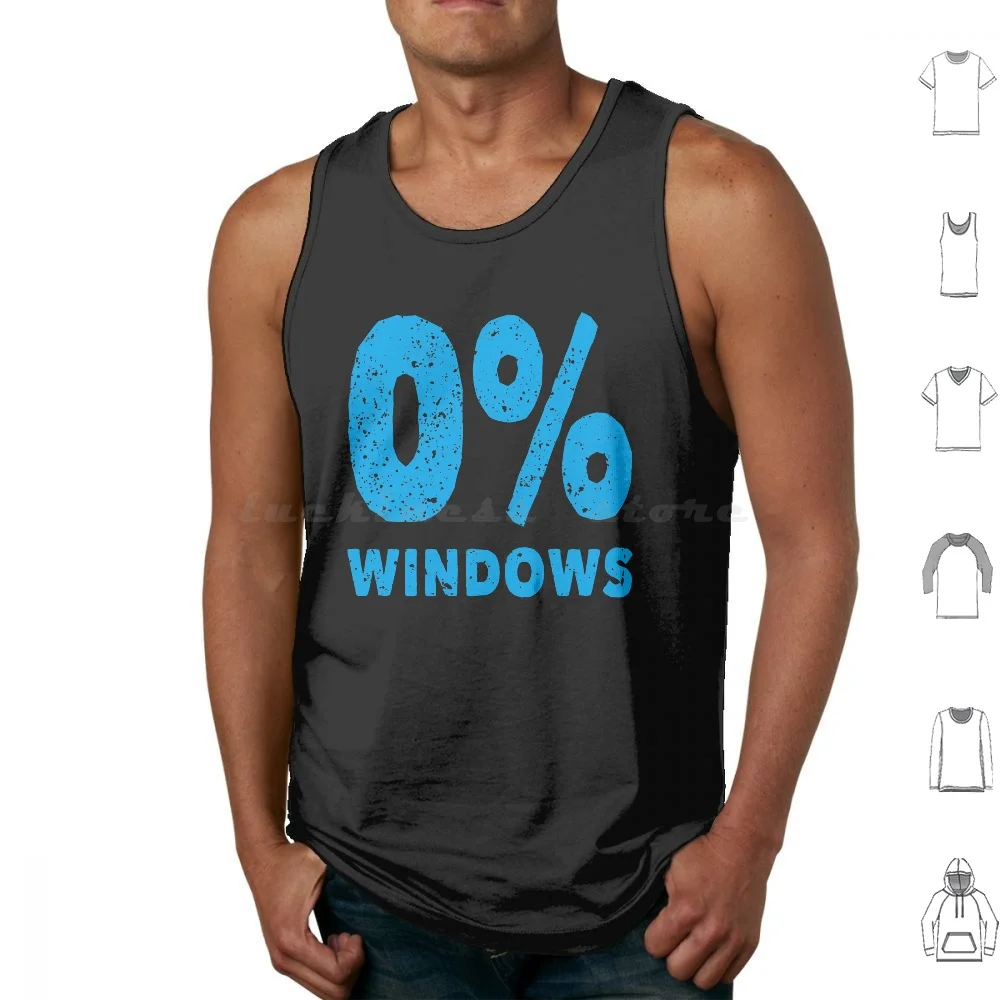 

Linux T-Shirt-A Great Gift. Tank Tops Vest Sleeveless 0 Anti Windows Linux Hacker Operating System Computer Nerd It System