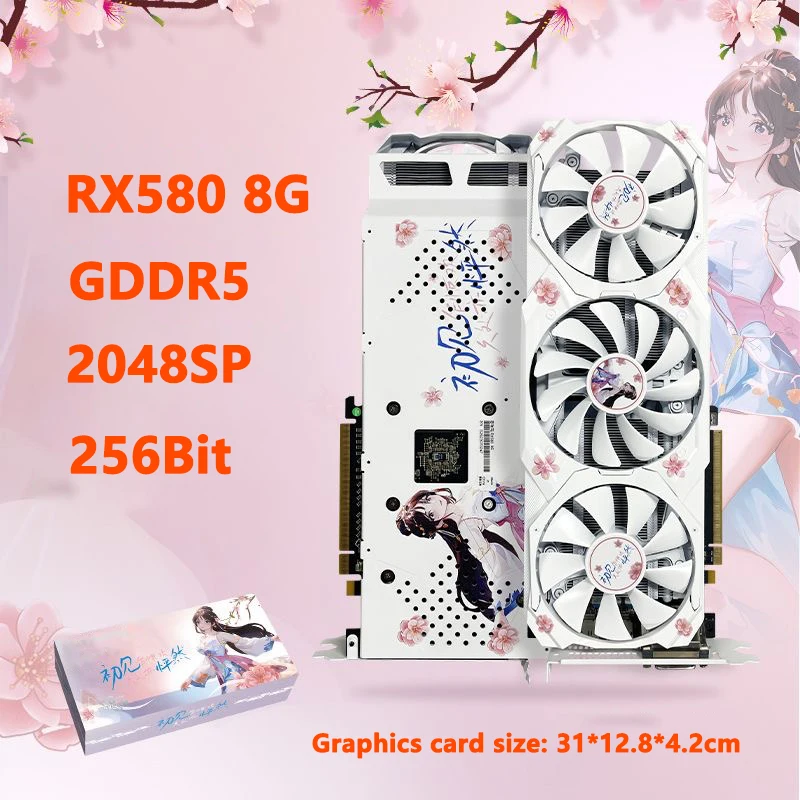 [해외] Lotorasia 비디오 게이밍 그래픽 카드  Radeon RX580  8GB GDDR5 PCI Express x16 3.0  3 팬 외장 그래픽 카드  2023 신제품