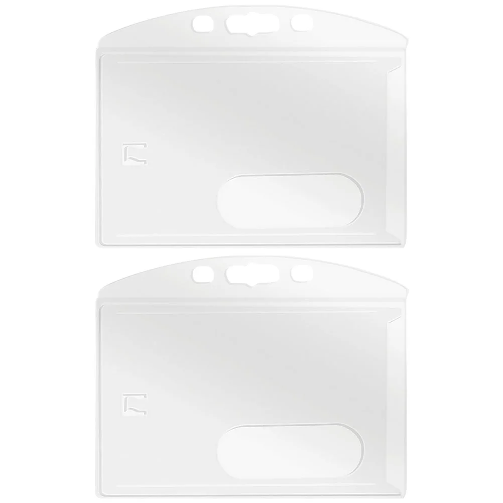 

2Pcs Clear ID Cards Holder Durable Badge Protector with Retractable Carabiner