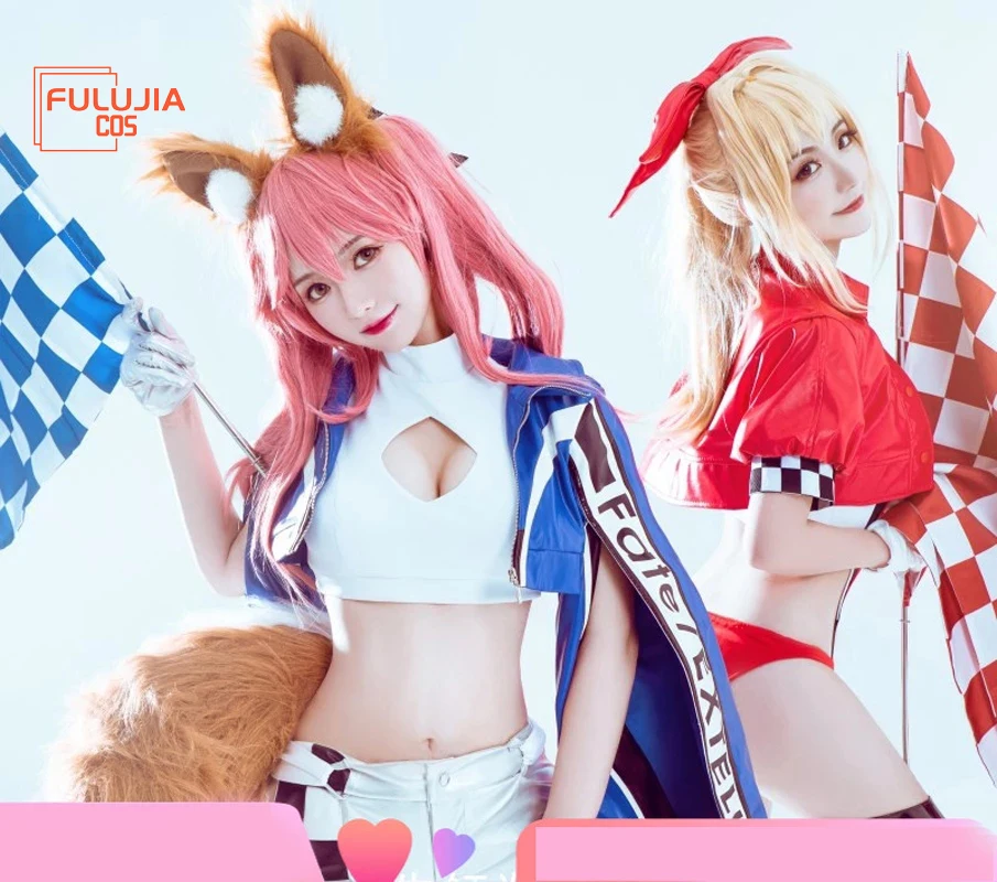 FGO гоночный костюм черный тамамо no Mae Косплей Костюм fate Униформа cos |