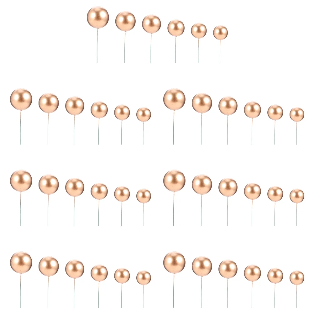 

42 Pcs Cocktail Toppers Kids Chocolate Ornament Balloon Cupcake Toppers Wedding Decor Cake Foam Balls Mini Ball Bakery Picks