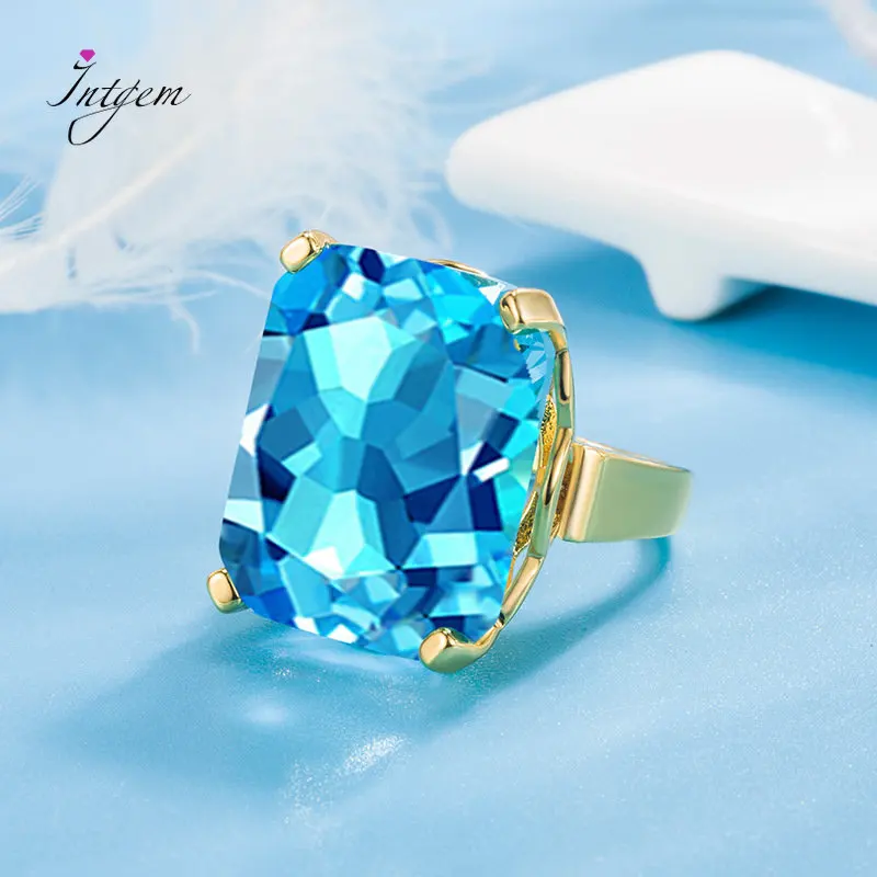 

Горячая Распродажа, креативное большое кольцо из голыми камнями, женское модное квадратное большое сапфировое кольцо, годовщина, фотоподарок, оптовая продажа