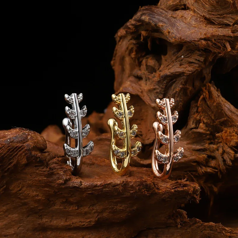 

Модный новый непористый зажим для пирсинга, кольцо для носа, Дикий лист, зажим для носа, украшения на нос