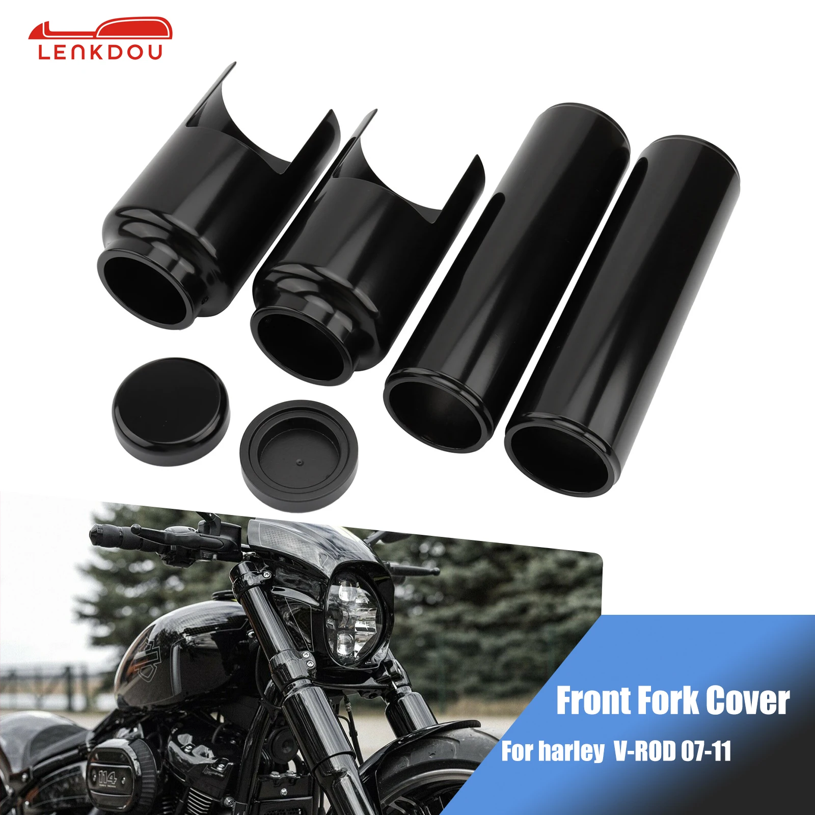 

For Harley V-ROD Night Rod Special 2007-2011 Upper Lower Front Fork Shock Absorber Cover Sleeve Tube Cap Motorcycle Accessories
