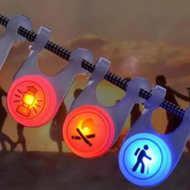 

Трос для палатки, безопасная яркая Водонепроницаемая светодиодная веревка для палатки, защитные подвесные огни, мини-фонарик, предупреждающая лампа для кемпинга на открытом воздухе