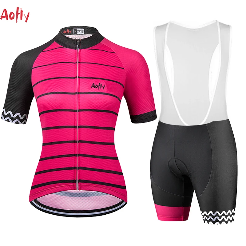 

2021 Women's Short Sleeve Cycling Clothing Roupa Jersey Bib Pant Sets Outdoor Uniform Suits Summer Go Pro Team Bike Breathable