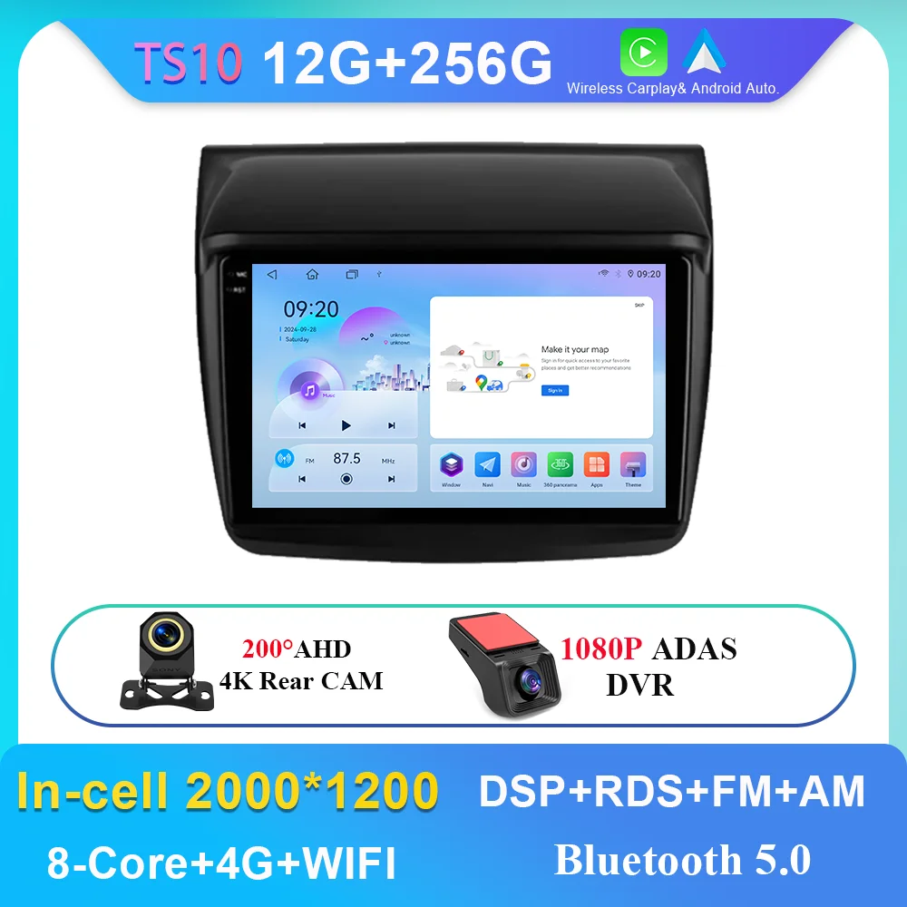 

Автомобильный радиоприемник Android 14 для Mitsubishi Pajero Sport 2 2008-2016 L200 4 2006-2015 Triton 2006-2014 Автоплеер Мультимедиа GPS