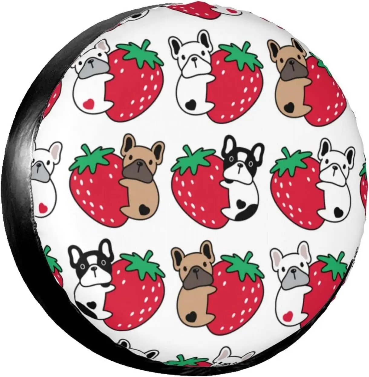 

Чехол для запасных шин Bulldog с клубничным рисунком, универсальный, подходит для всех видов транспортных средств, водонепроницаемые пыленепроницаемые разнообразные колпачки для колес