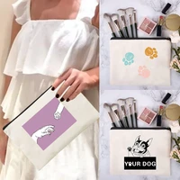 portable cosmetic bag lipstick make up bag personalized fashion toiletries organize pencil case purse footprints print
