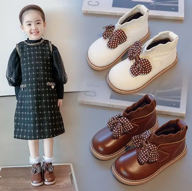 

Retro High top Children Casual Shoes Girls Fall Fashion Boots Brand Designer Kids Girls Short Snow Boots Student School Shoes