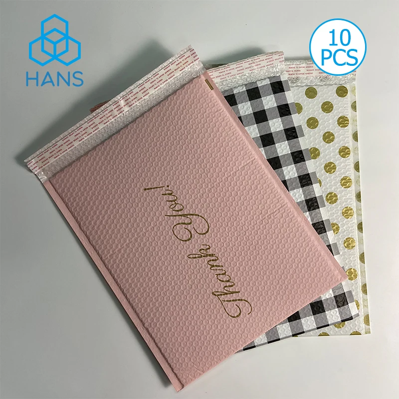 10Pcs Thankyou Plaid Poly Bubble Mailers  Self Seal Padded Envelopes Bulk Waterproof for Shipping, Packaging for Small Business