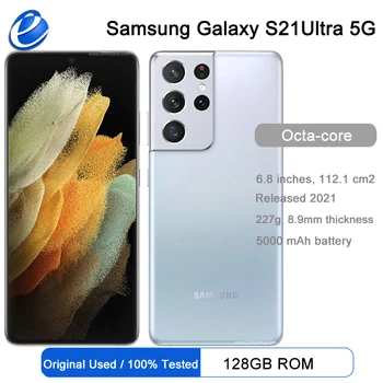 Original Samsung Galaxy S21 Ultra 5G G998U1 S21U 6.8" ROM 128GB RAM 12GB Snapdragon NFC Unlocked 5G Mobile Phone 1