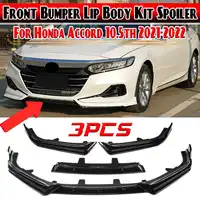 Black/Carbon Fiber Look Front Bumper Splitter Lip Spoiler Body Kit Bumper Diffuser For Honda For Accord 10.5th Gen 2021 2022
