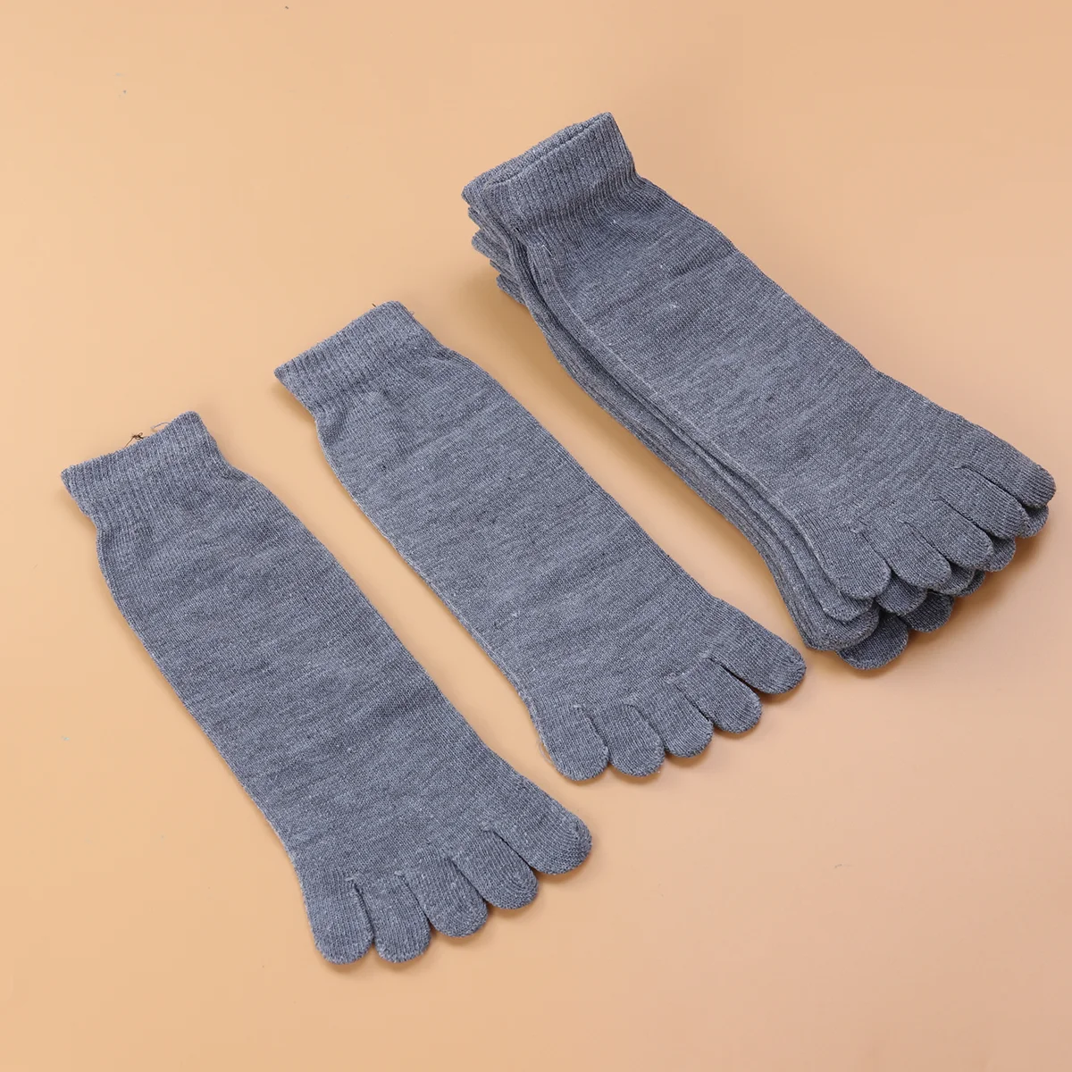 

5 Pairs Cotton Five Toe Socks Breathable Crew Socks Middle Tube Toe Socks Quick Drying Men Socks