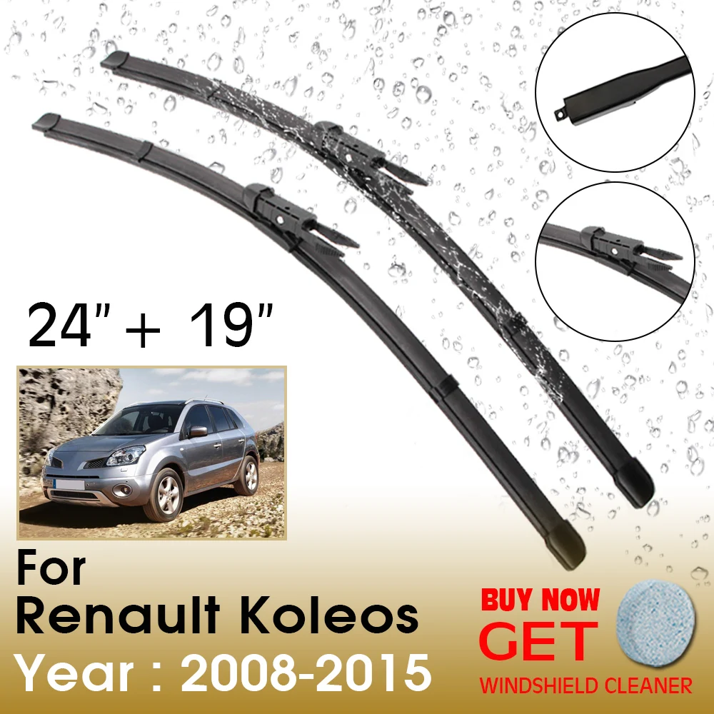 

Щетка стеклоочистителя для Renault Koleos, стеклоочистители 24 дюйма + 19 дюймов, 2008-2015, аксессуары