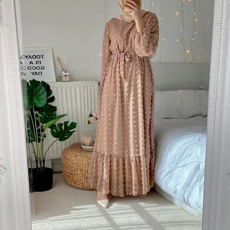 Women's Dress Three-dimensional Jacquard Muslim Middle East Mopping Dress for Women