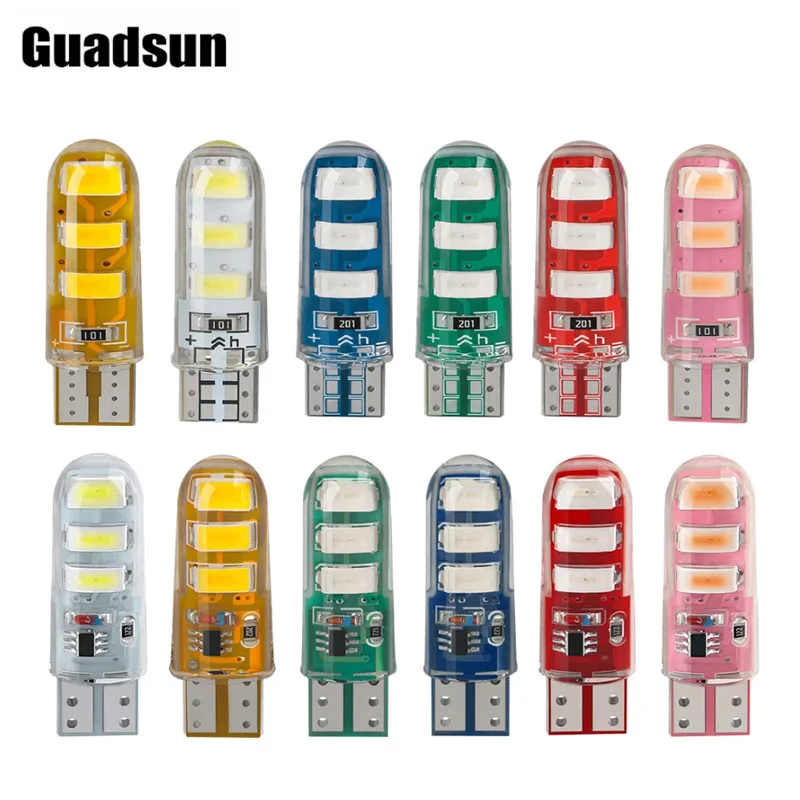 

10PCS T10 W5W 194 LED Canbus 5630 6SMD Flashing White 12V Silica Gel Interior Lights Auto Reading Dome Lamp License Plate Light