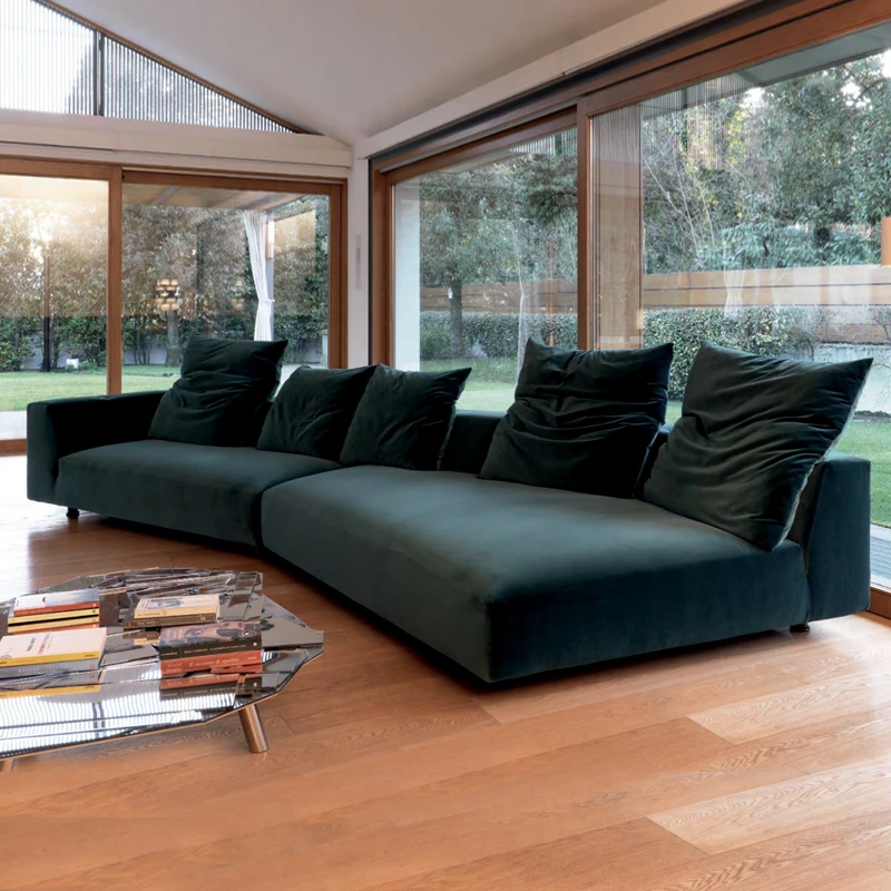

Light luxury cloth sofa modern simple living room size family imperial concubine corner arc Italian double / triple