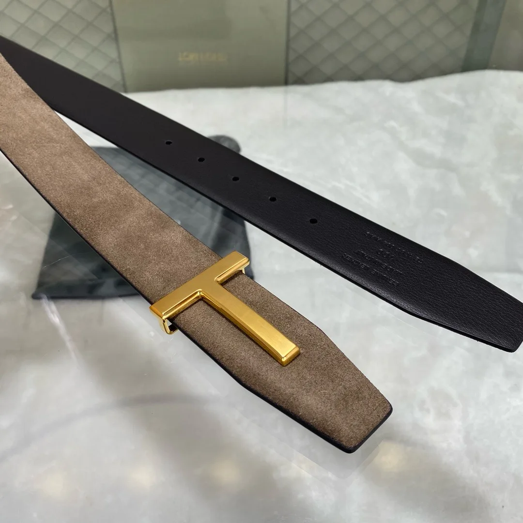 Мужской двухсторонний ремень из натуральной кожи