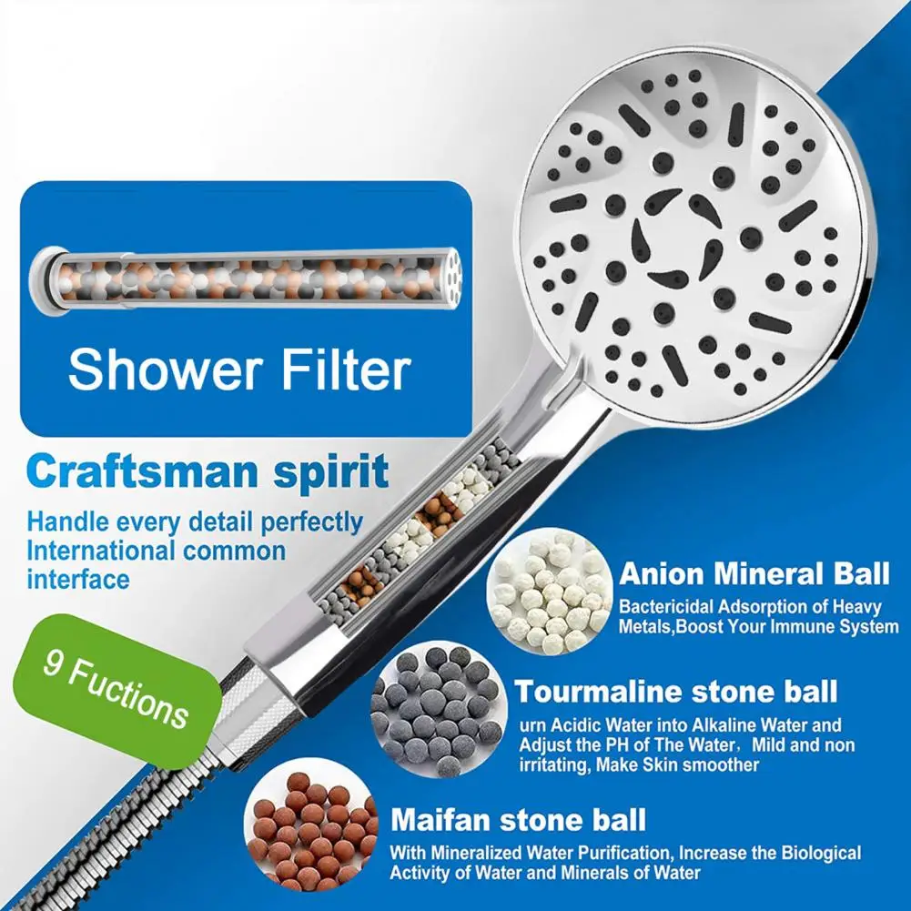 

Shower Heads High Pressure ABS Powerful Detachable Shower Heads Nozzle Spray Filter for Bathroom Accessories
