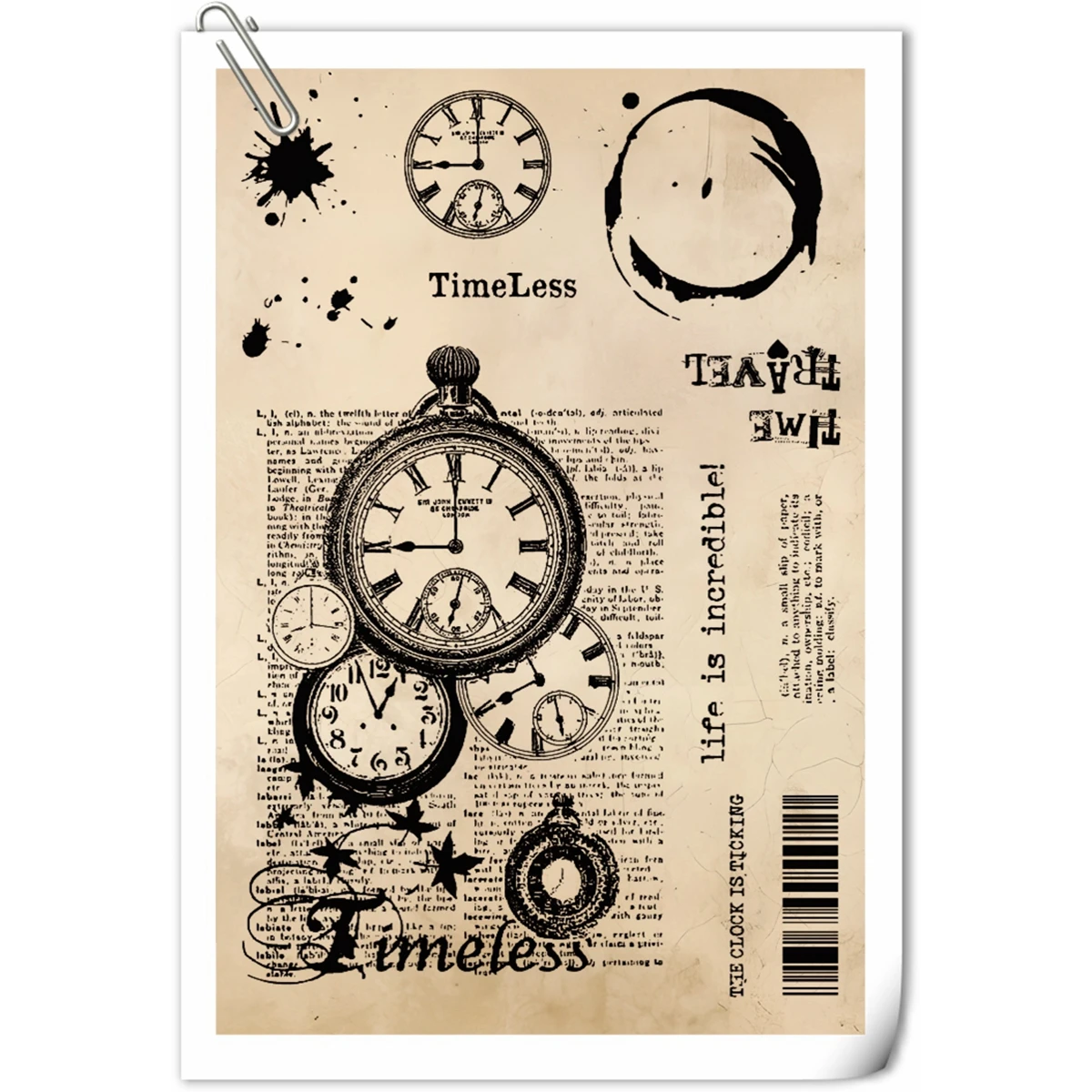 

Clock barcode Clear Silicone Stamps for DIY Scrapbooking Photo Album Embossing Rubber Stamping 2024 New Arrival