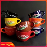 330 650ml friends tv show central perk big mug creative coffee tea milk ceramic cup friends cappuccino mug home office drinkware