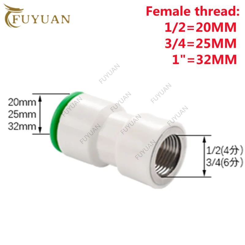 

Фитинги для водопроводной трубы PPR, 20 мм, 25 мм, 32 мм, с переменным диаметром, прямоугольный Тройник, гибкий соединитель без нагрева, водопроводный адаптер