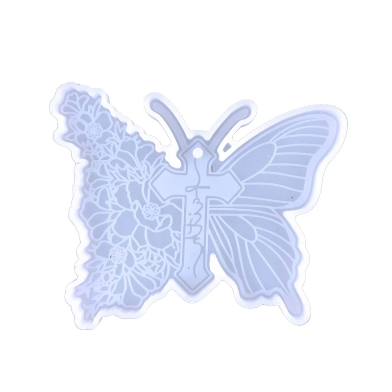 

Силиконовая форма для каучука, распятие-бабочка, силиконовая форма для брелока ручной работы с отверстием, форма для брелока «сделай сам», ю...