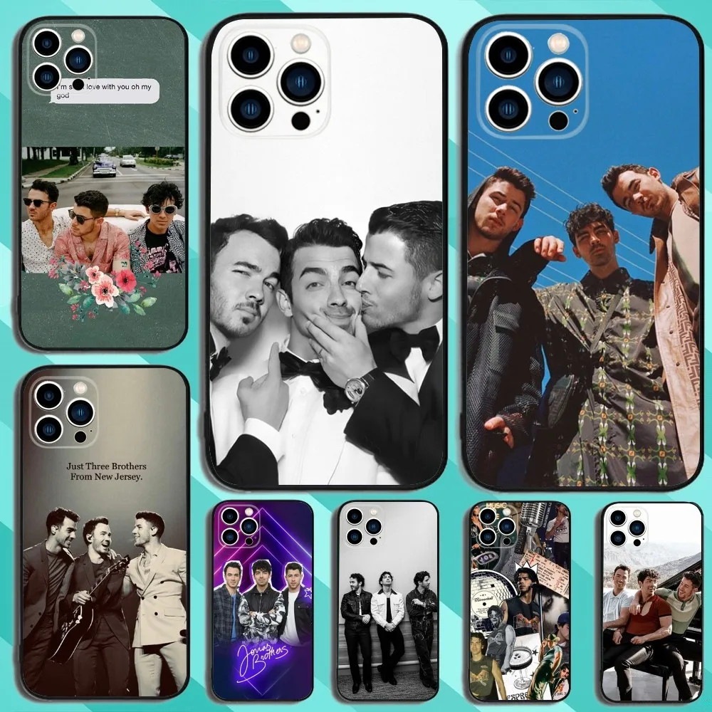 Band J-Jonas B- Brothers Phone Case For iPhone 16 15 14 13 12 11 Plus Pro Max XS X XR SE Mini 8 7 Soft Silicone Black Cover