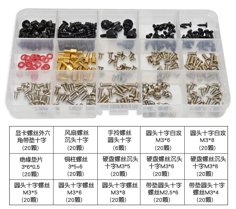 286/600 шт. набор винтовых противотуманных зажимов для персонального компьютера в