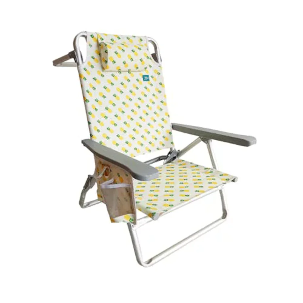 

Folding Beach Chair W/ Towel Rack & Cup Holder, 5 Reclining Positions, 275 Lb. Capacity,24.00 X 26.00 X 31.50 Inches