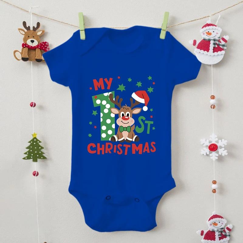 Боди Мой первый рождественский принт модная одежда с короткими рукавами