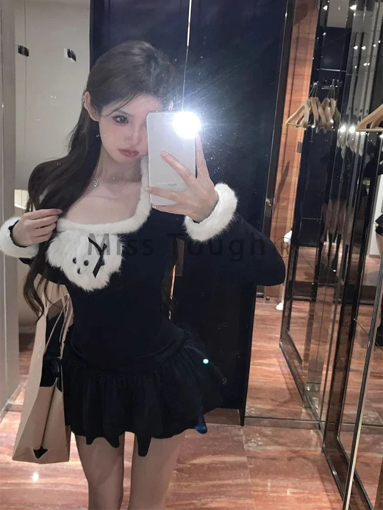 Рождественские шерстяные топы для собак женские осенне-зимние новые милые