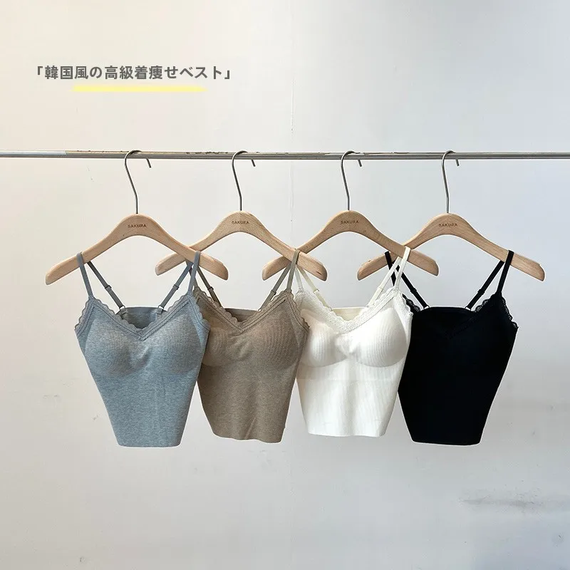 Кружевной кружевной ленточный нагрудник Серый жилет без рукавов для женщин 2024