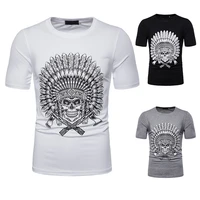 2022 fashion summer skull 3d print mens t shirt o neck short sleeve casual breathable oversized male t shirt top men clothing