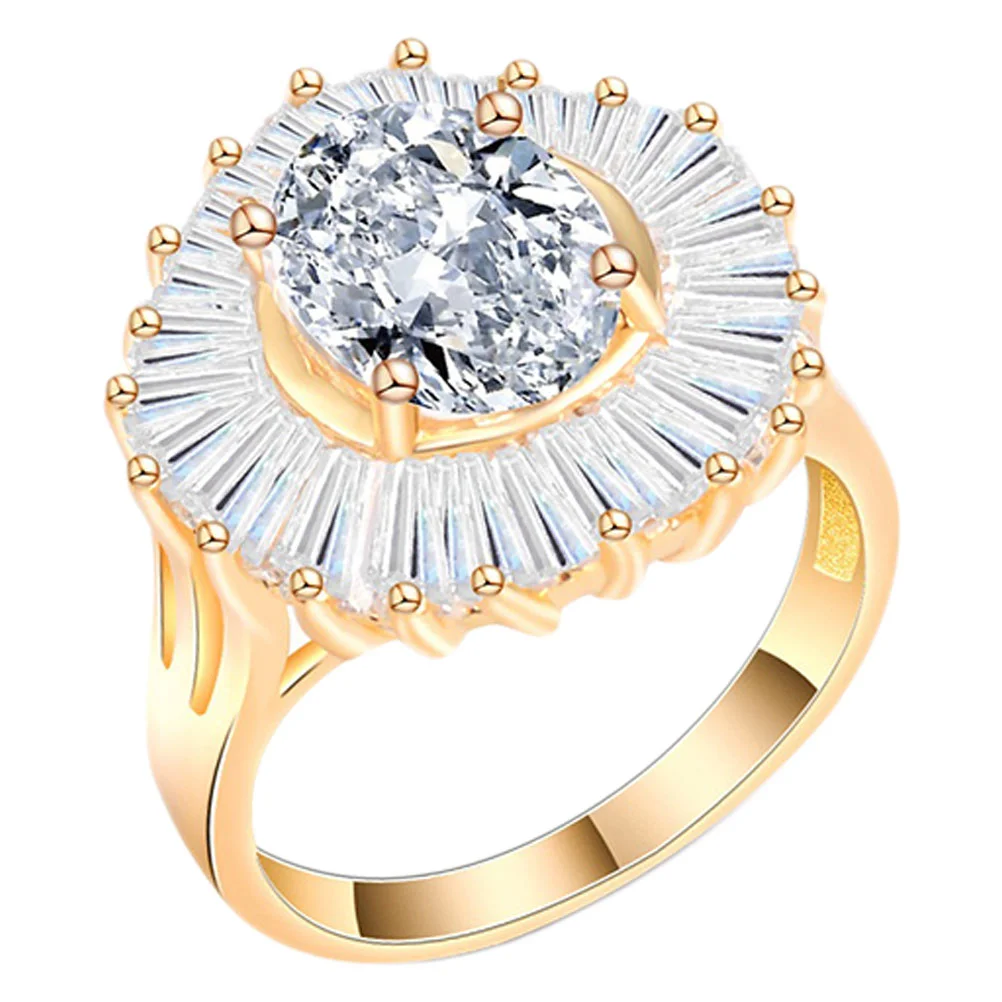 

Fashion Zircon Ring Creative Ring Lady Hand Ring Festival Mother Ring Gift (Golden, Style 7)