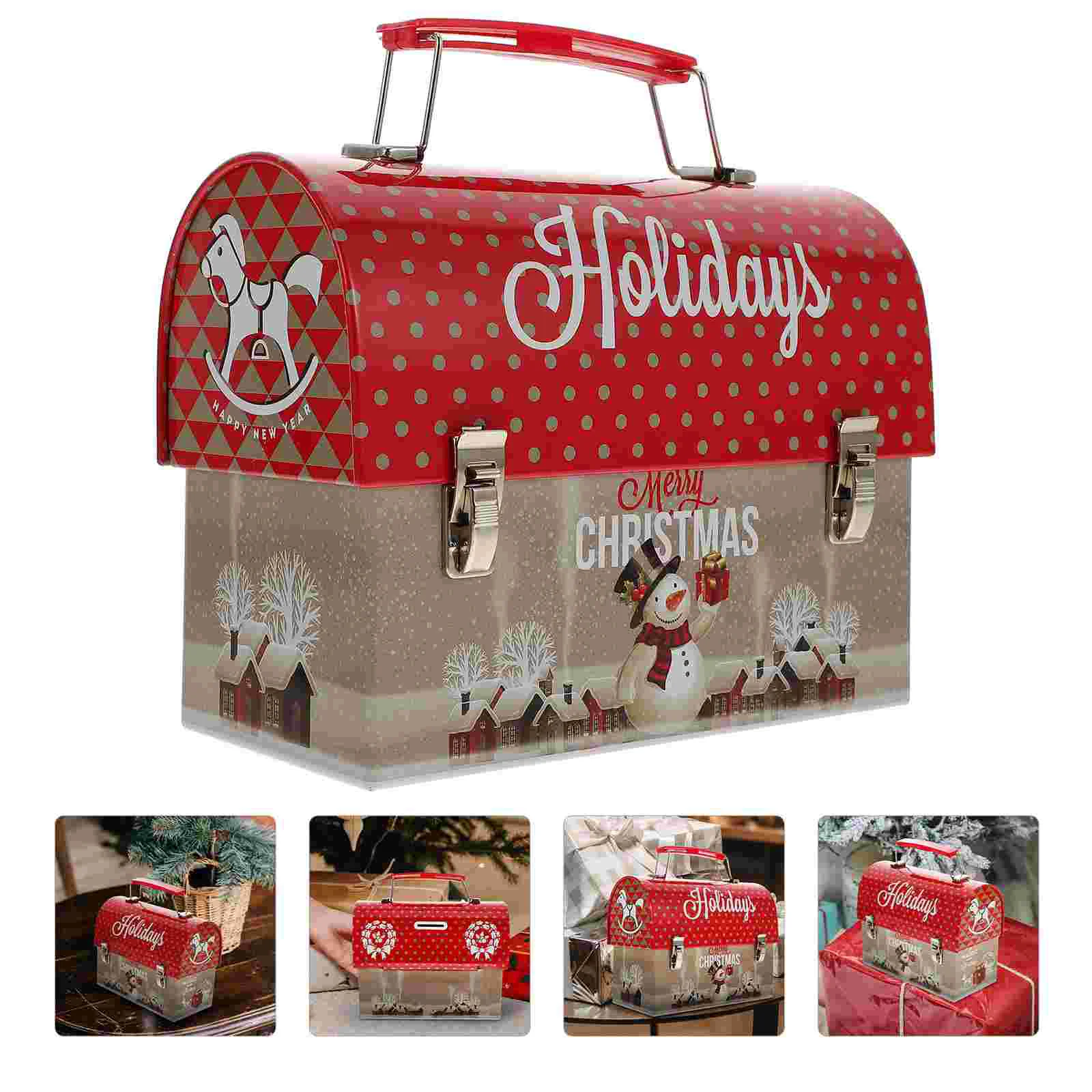 Рождественская коробка жестяная банка для конфет рождественский подарок