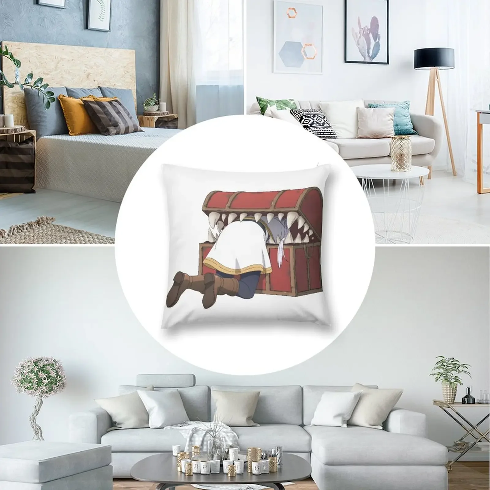 Frieren eaten by Mimic Декоративная подушка Рождественские чехлы Наволочки Чехлы для