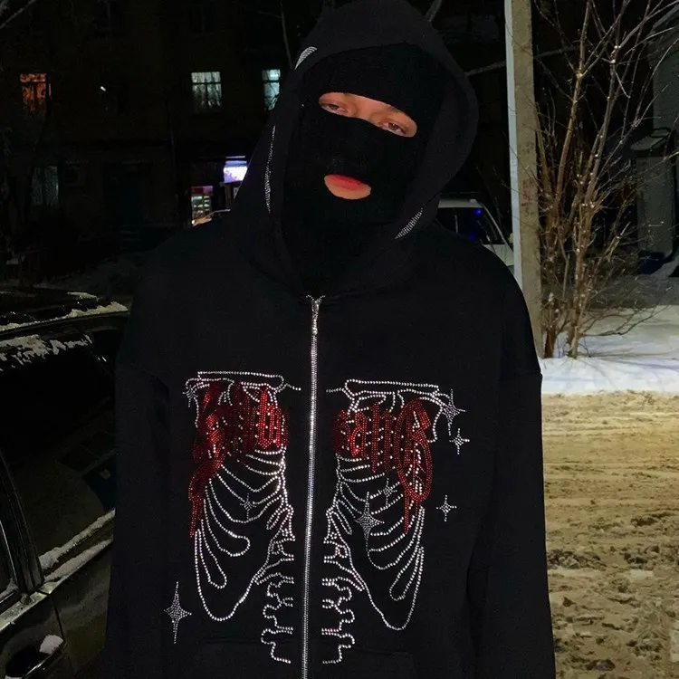 

Женская толстовка Goth в стиле Харадзюку, с длинным рукавом, на молнии