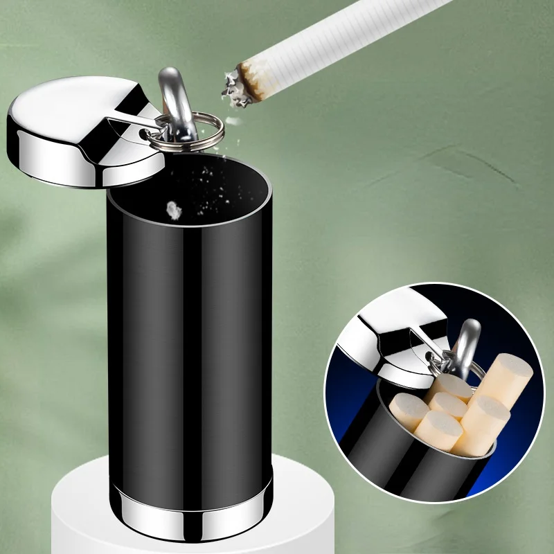 

Pendant Ashtray Keychain Mini Capsule Portable Ashtray Metal Creative Smoking Set Durable Zinc Alloy Heat Insulation Is Not Hot