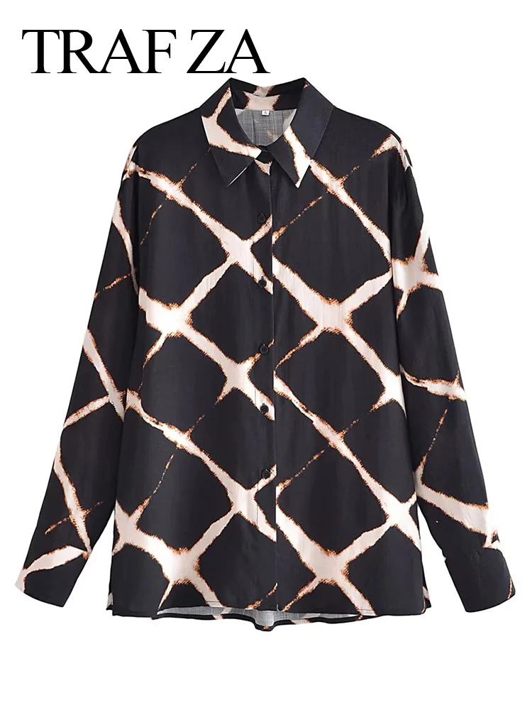 

Женская рубашка в Вертикальную Полоску, с принтом