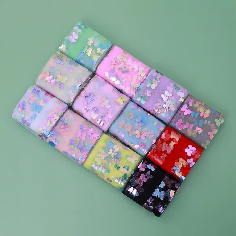 60 мм (4 5 м/рулон) Бабочка Тюлевая лента органза Детские праздничные