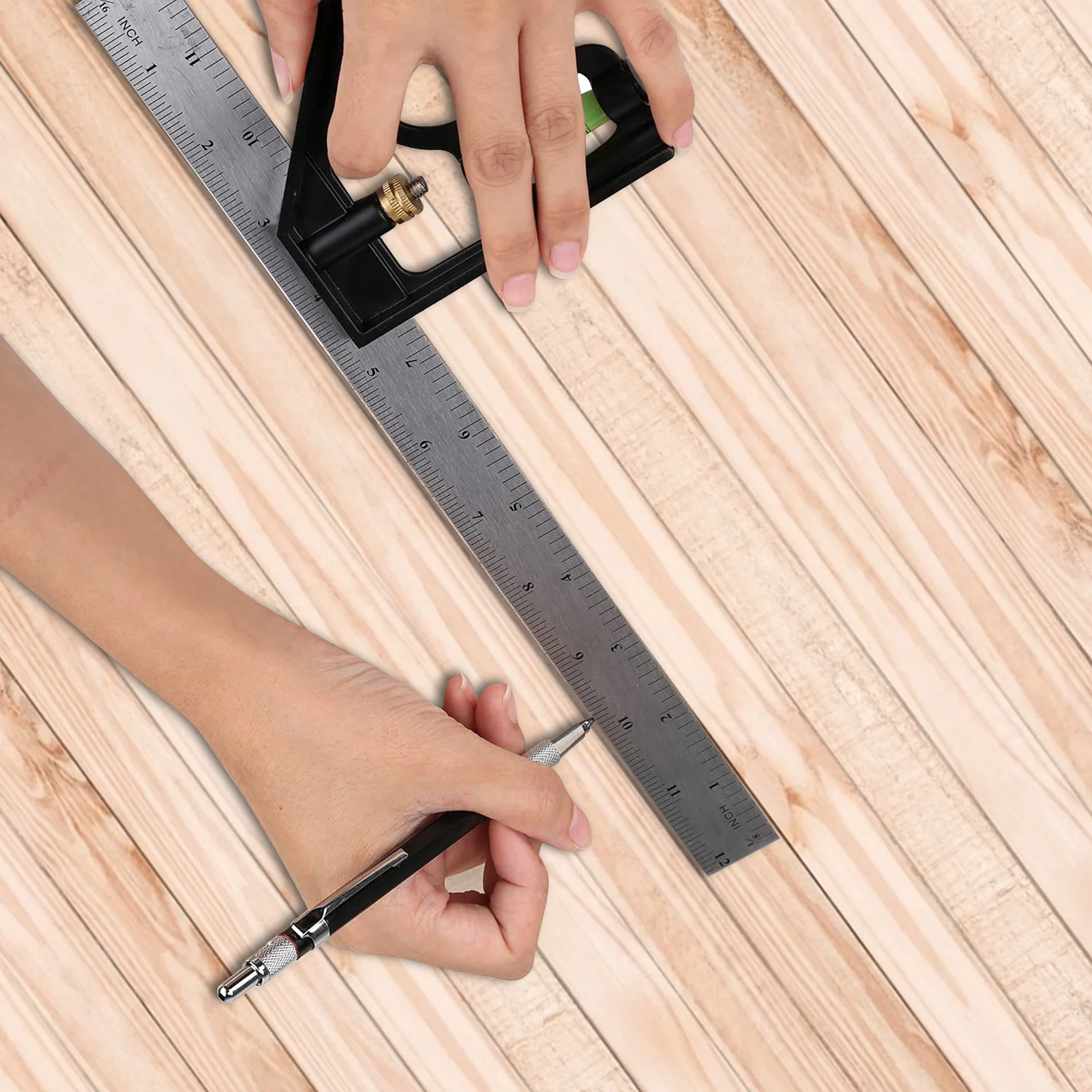 

Square Angle Ruler Set High Precision Protractor Measuring Tools Combination Square DIY Angle Spirit Level 300mm