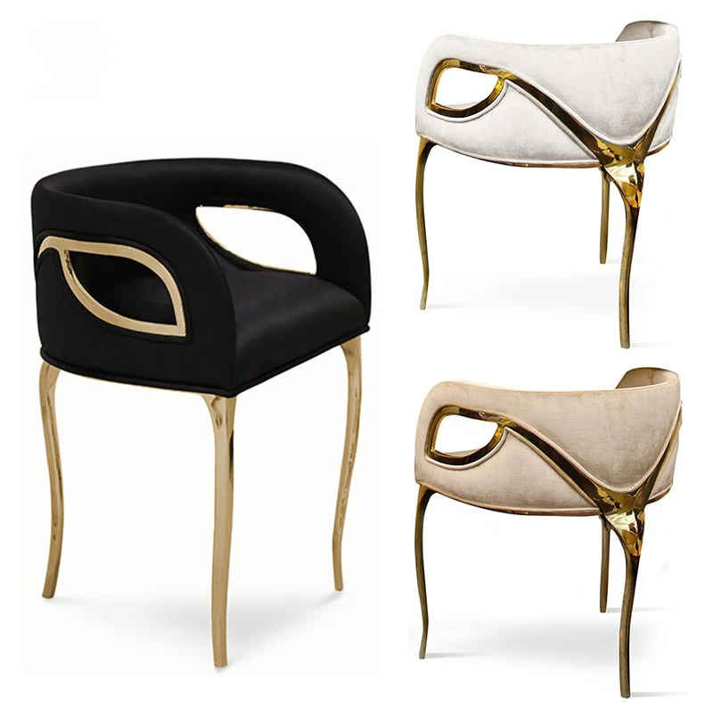 

High Quality Light Luxury Dinning Room Furniture Modern luxury hotel furniture metal hotel bar chair
