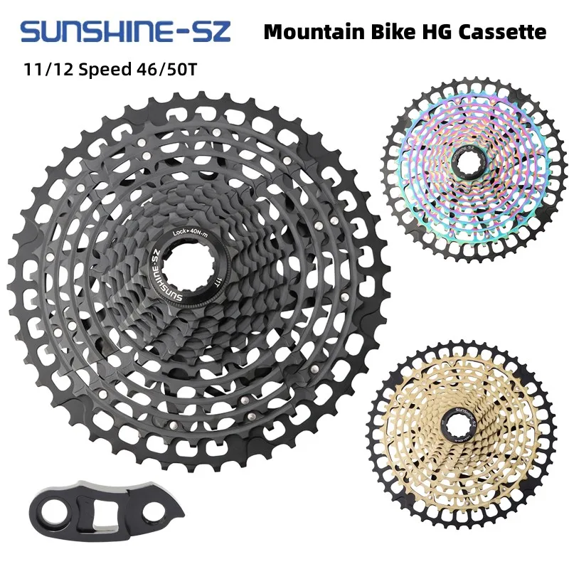 

SUNSHINE MTB 11v 12v Cassette 12 11 Speed Mountain Bike Sprocket Bicycle Ratchet Freewheel HG 11S Relationship Ultralight 46/50T